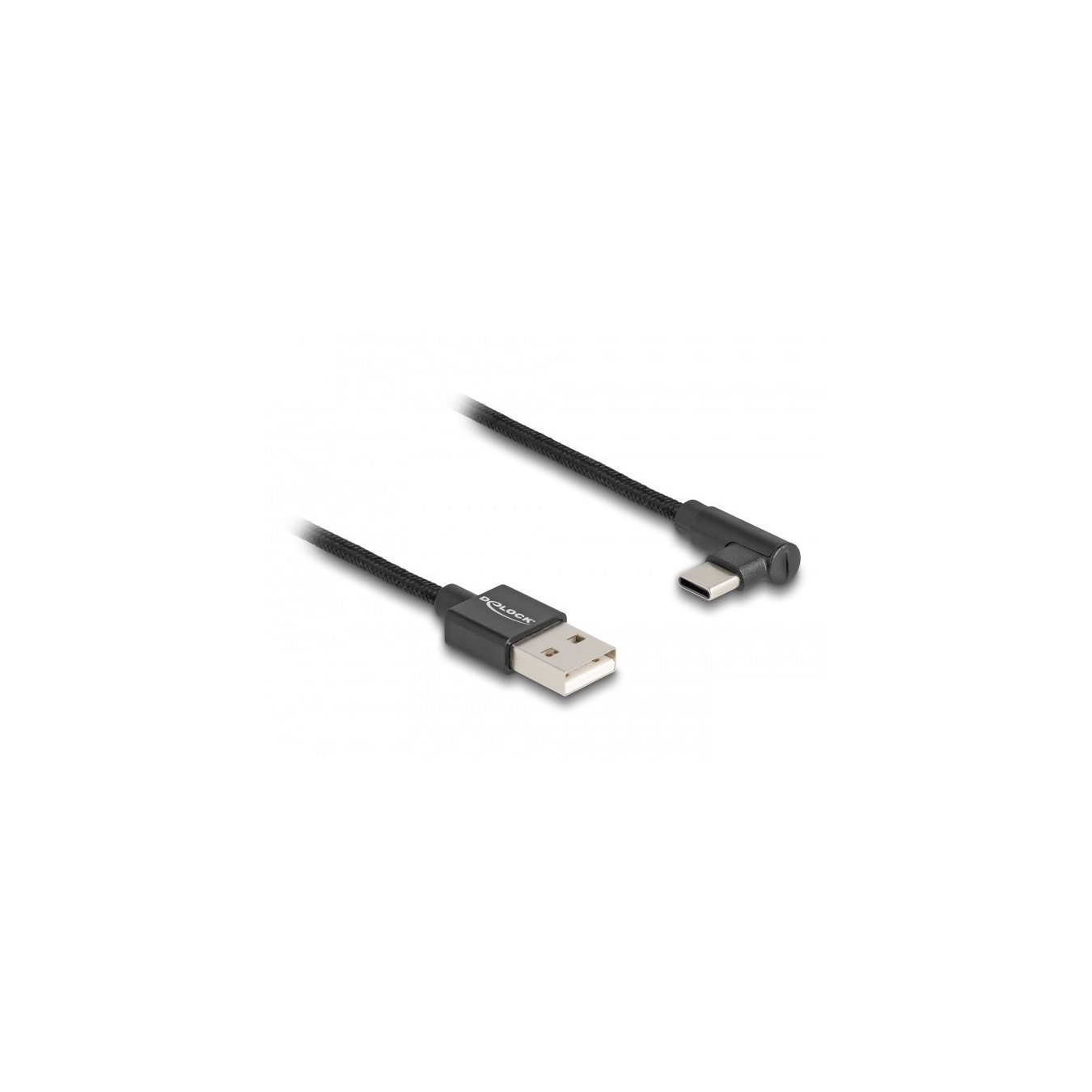 DELOCK USB 2.0 Cable A to C - Black - 0.5 m (Straight USB-A, Angled USB-C) — Buy in Cyprus with Fast Delivery