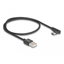 DELOCK USB 2.0 Cable A to C - Black - 0.5 m (Straight USB-A, Angled USB-C) — Buy in Cyprus with Fast Delivery