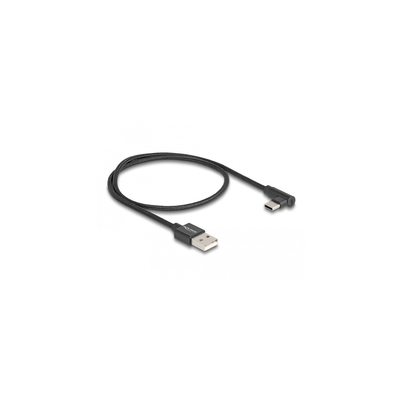 DELOCK USB 2.0 Cable A to C - Black - 0.5 m (Straight USB-A, Angled USB-C) — Buy in Cyprus with Fast Delivery