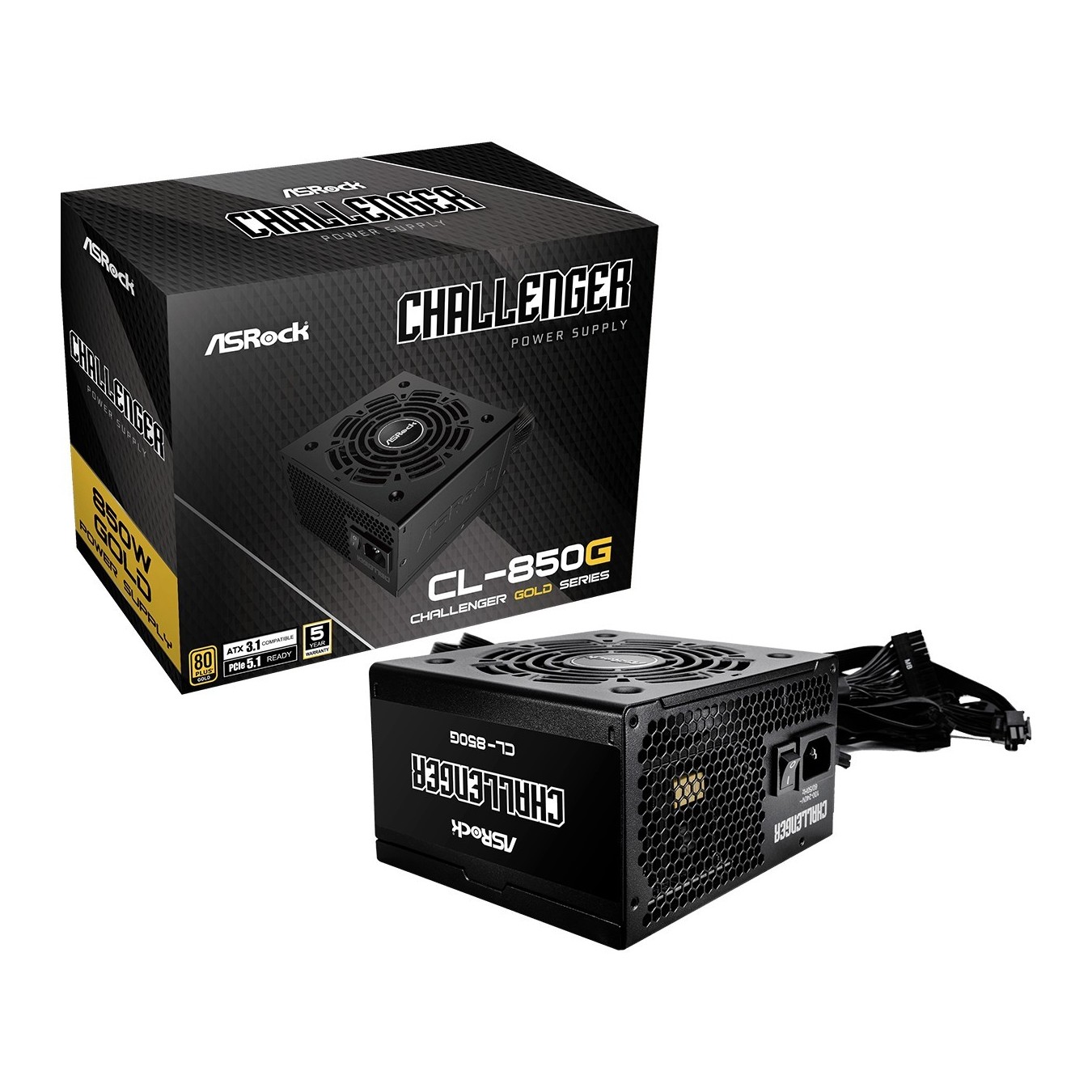 ASRock Challenger Series - CL-850G - 850W ATX PSU, 80+ Gold, Black — Buy in Cyprus with Fast Delivery