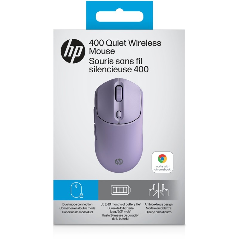 Buy HP 400 Quiet Purple Wireless Mouse - EURO (P) - Ambidextrous, 6000 DPI, RF W... in Cyprus, Nicosia, Limassol, Larnaka, Pafos