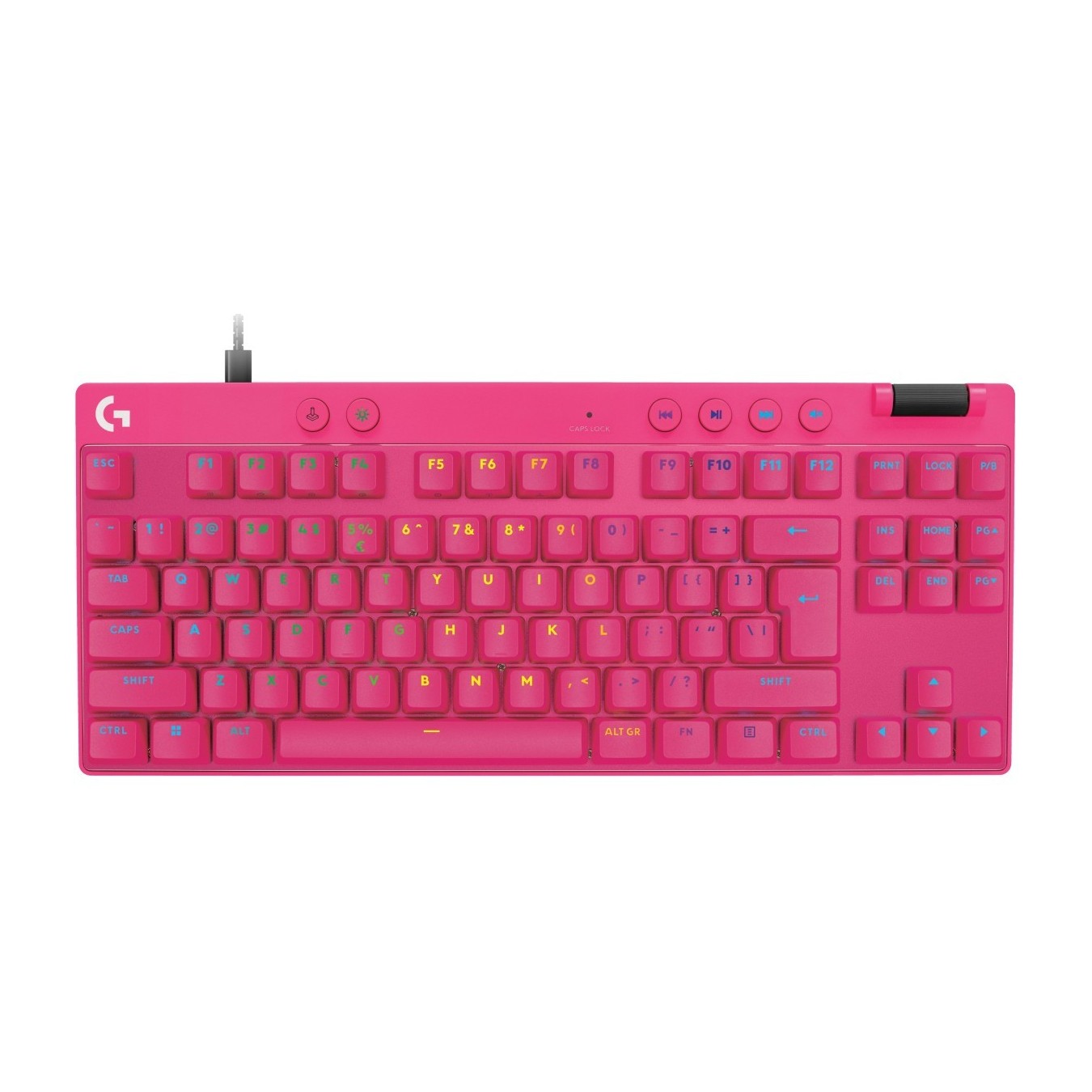 LOGITECH PRO X TKL RAPID - PRO X TKL RAPID - Magenta (US), QWERTY US International, Magnetic-mechanical switch, LED, Wired USB