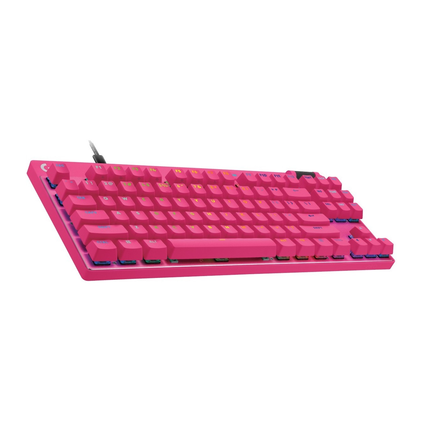 LOGITECH PRO X TKL RAPID - PRO X TKL RAPID - Magenta (US), QWERTY US International, Magnetic-mechanical switch, LED, Wired USB