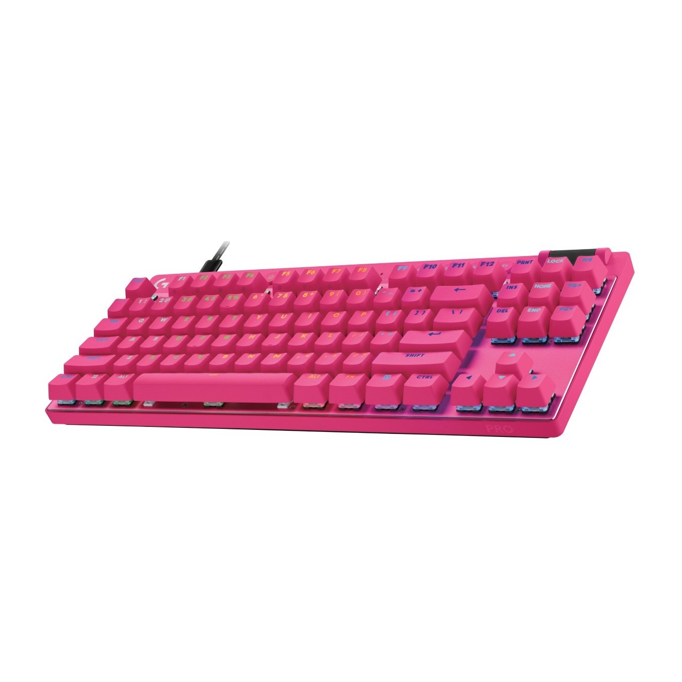 LOGITECH PRO X TKL RAPID - PRO X TKL RAPID - Magenta (US), QWERTY US International, Magnetic-mechanical switch, LED, Wired USB