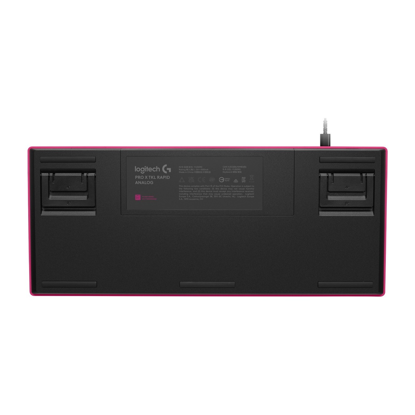 LOGITECH PRO X TKL RAPID - PRO X TKL RAPID - Magenta (US), QWERTY US International, Magnetic-mechanical switch, LED, Wired USB