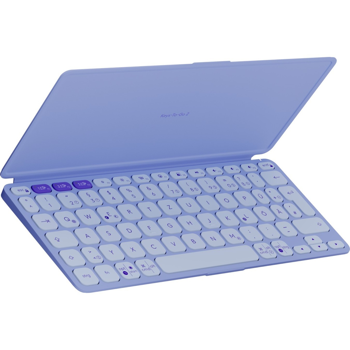 LOGITECH Keys-To-Go 2 Lilac (DE) - Wireless Bluetooth Mini Keyboard, Scissor Switch, German QWERTZ, 2x CR2032, 10 m range