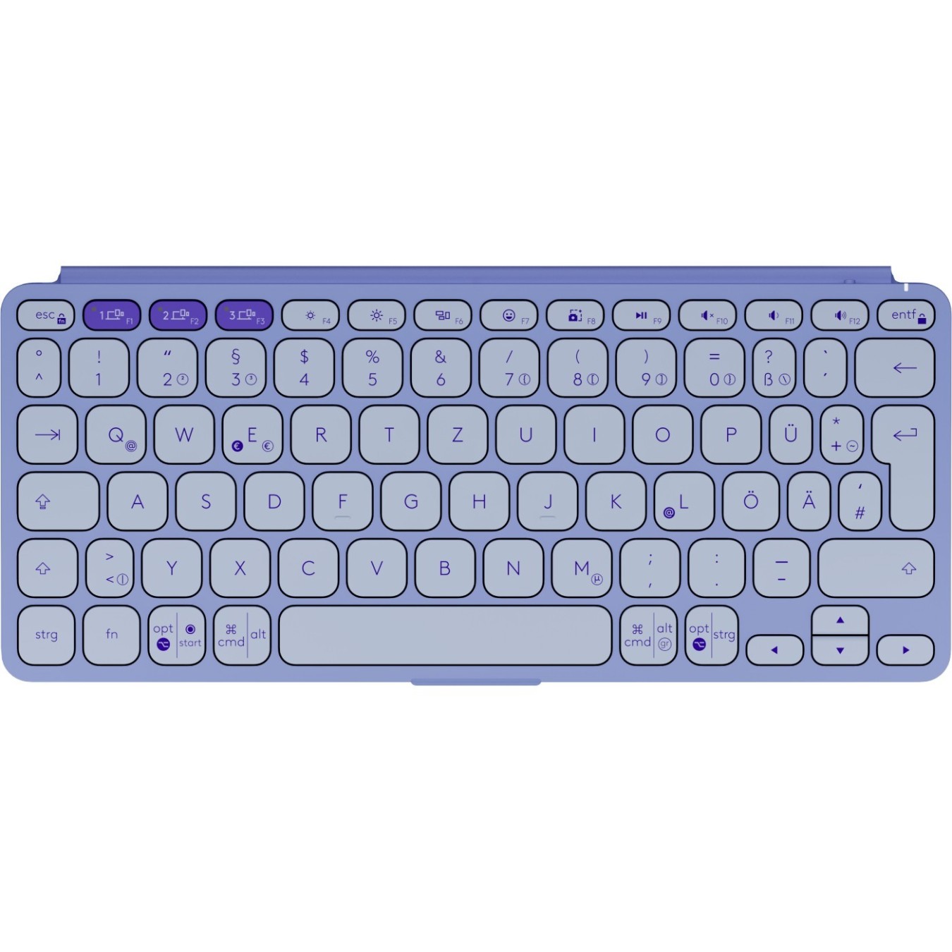 LOGITECH Keys-To-Go 2 Lilac (DE) - Wireless Bluetooth Mini Keyboard, Scissor Switch, German QWERTZ, 2x CR2032, 10 m range