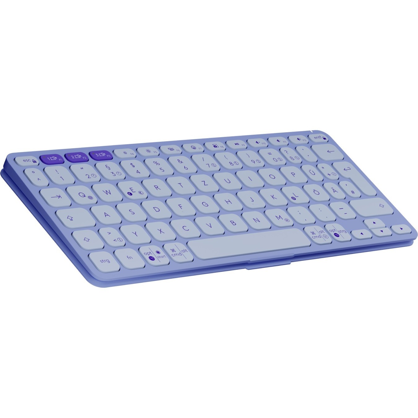 LOGITECH Keys-To-Go 2 Lilac (DE) - Wireless Bluetooth Mini Keyboard, Scissor Switch, German QWERTZ, 2x CR2032, 10 m range