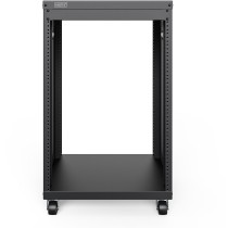 Universal 19-Inch Equipment Rack with Castors - 16U Freestanding - Black Steel — Buy in Cyprus with Fast Delivery