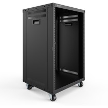 Universal 19-Inch Equipment Rack with Castors - 16U Freestanding - Black Steel — Buy in Cyprus with Fast Delivery