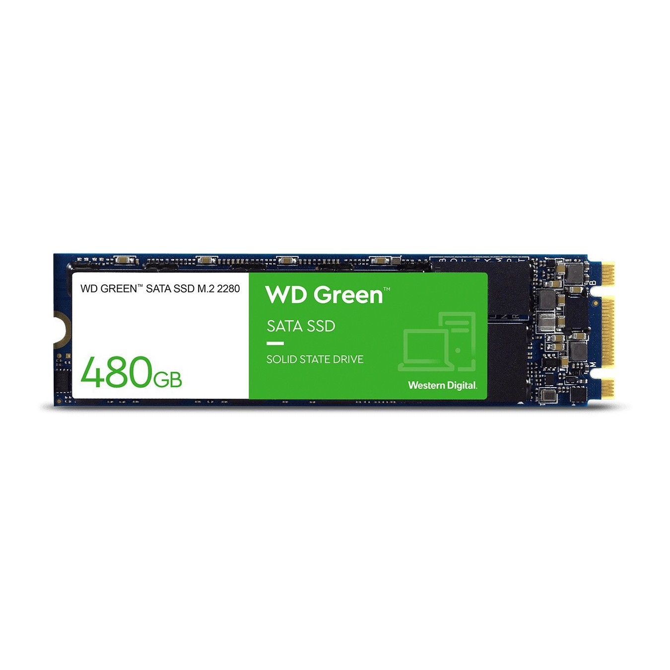 M.2 WD Green NVMe 480GB Internal Solid State Drive 6Gb/s - WDS200T5B0E-00CPE0 - (M.2, 480GB, 545 MB/s read, 6 Gb/s)