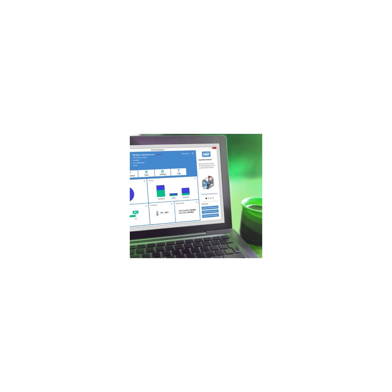 M.2 WD Green NVMe 480GB Internal Solid State Drive 6Gb/s - WDS200T5B0E-00CPE0 - (M.2, 480GB, 545 MB/s read, 6 Gb/s)