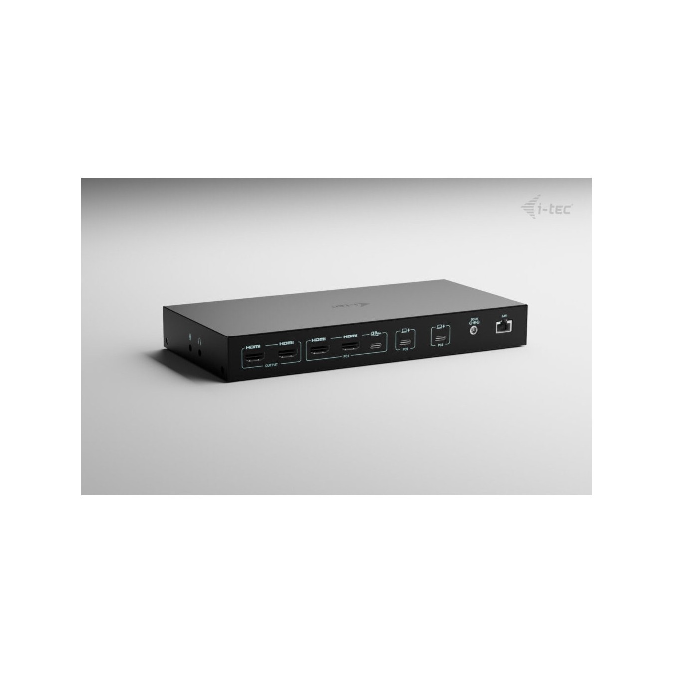 D I-TEC USB-C KVM DOCKING STATION - Black, Dual display, 4x HDMI 2.0, 2x USB-C, 3x USB-A, PD up to 92 W