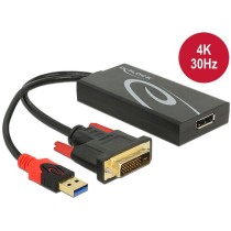 DELOCK DVI-D + USB to DisplayPort 1.2 Adapter - Black, 0.3 m — Buy in Cyprus with Fast Delivery