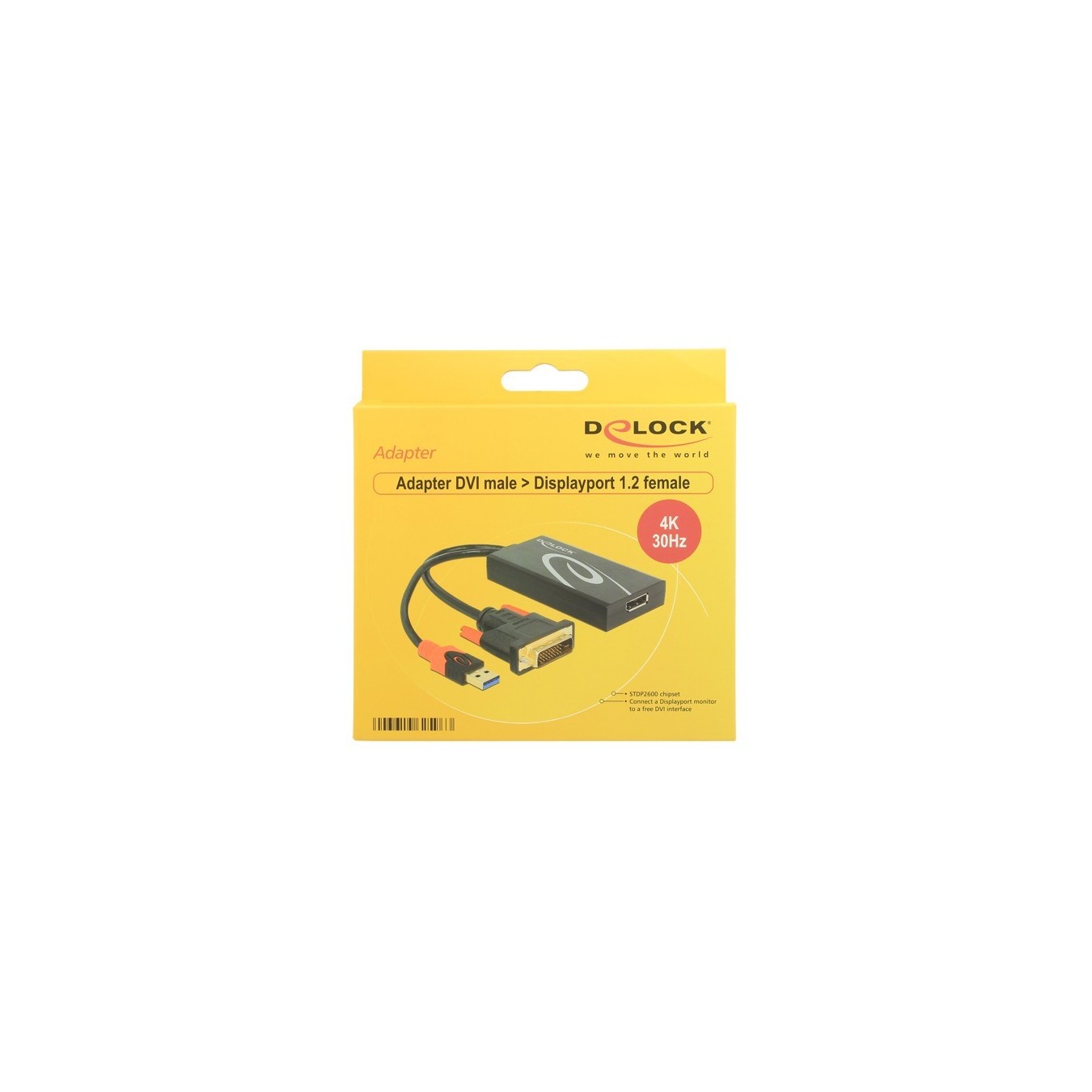 DELOCK DVI-D + USB to DisplayPort 1.2 Adapter - Black, 0.3 m — Buy in Cyprus with Fast Delivery