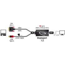 DELOCK DVI-D + USB to DisplayPort 1.2 Adapter - Black, 0.3 m — Buy in Cyprus with Fast Delivery