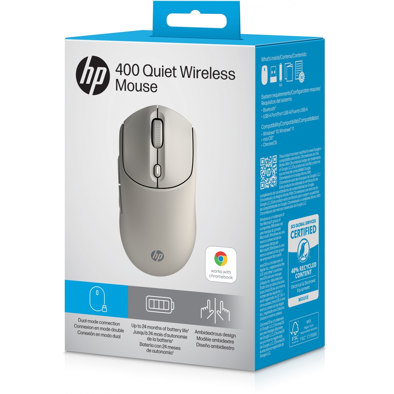 HP 400 Quiet Maple Wireless Mouse EURO (P) - HP 400 - Ambidextrous, Beige, 6000 DPI — Buy in Cyprus with Fast Delivery
