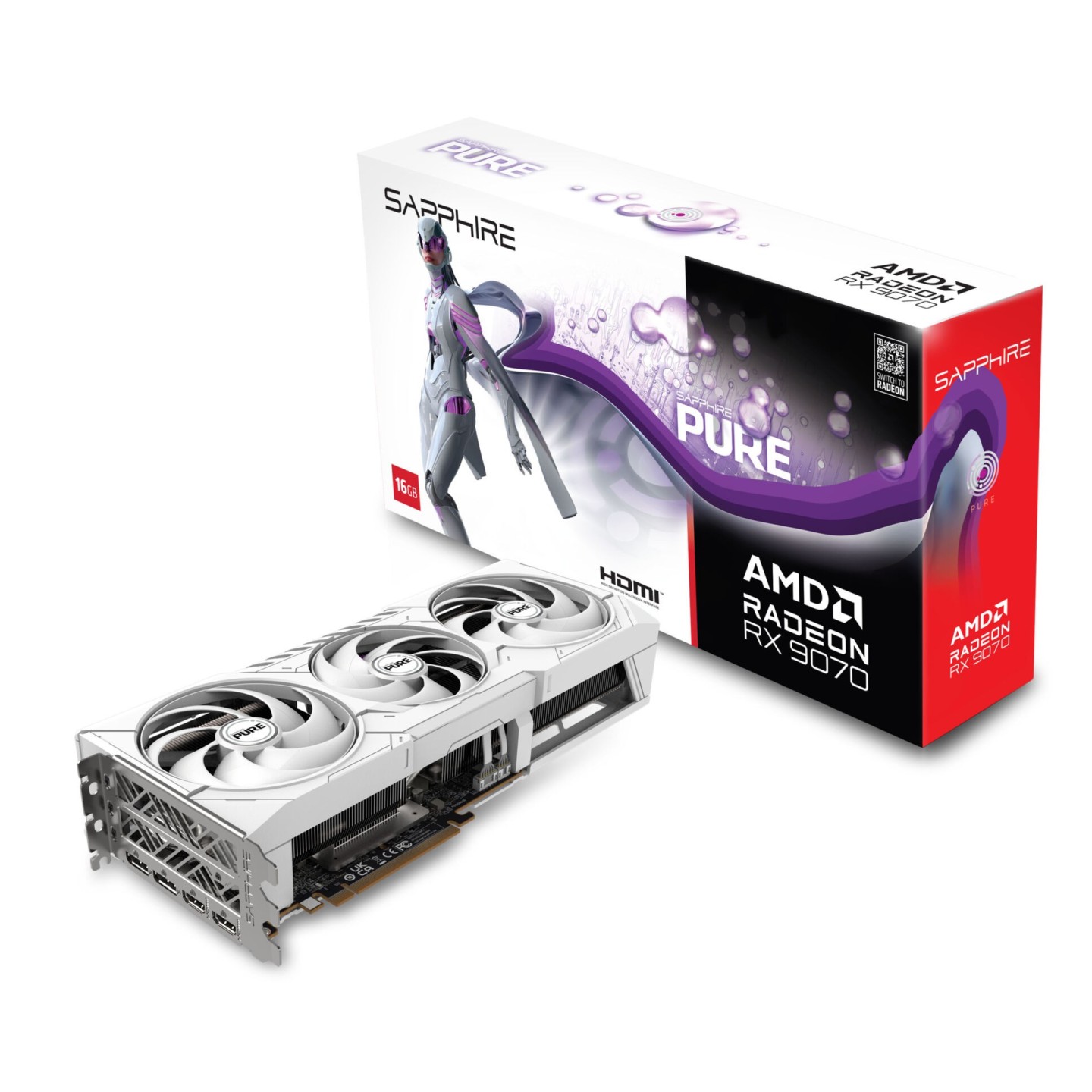 SAPPHIRE PURE Radeon RX 9070 16GB Gaming OC White 2700MHz (Boxed) — Buy in Cyprus with Fast Delivery