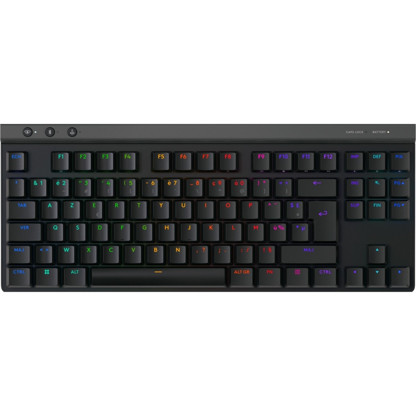 Logitech G515 LIGHTSPEED TKL - G515 - Black (FR) - AZERTY, Wireless, Mechanical, 2.4 GHz + Bluetooth