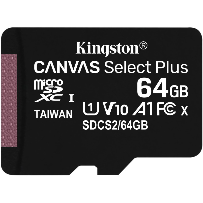 Buy Kingston Canvas Select Plus microSDXC 64GB - Black - 100 MB/s UHS-I Class 10... in Cyprus, Nicosia, Limassol, Larnaka, Pafos