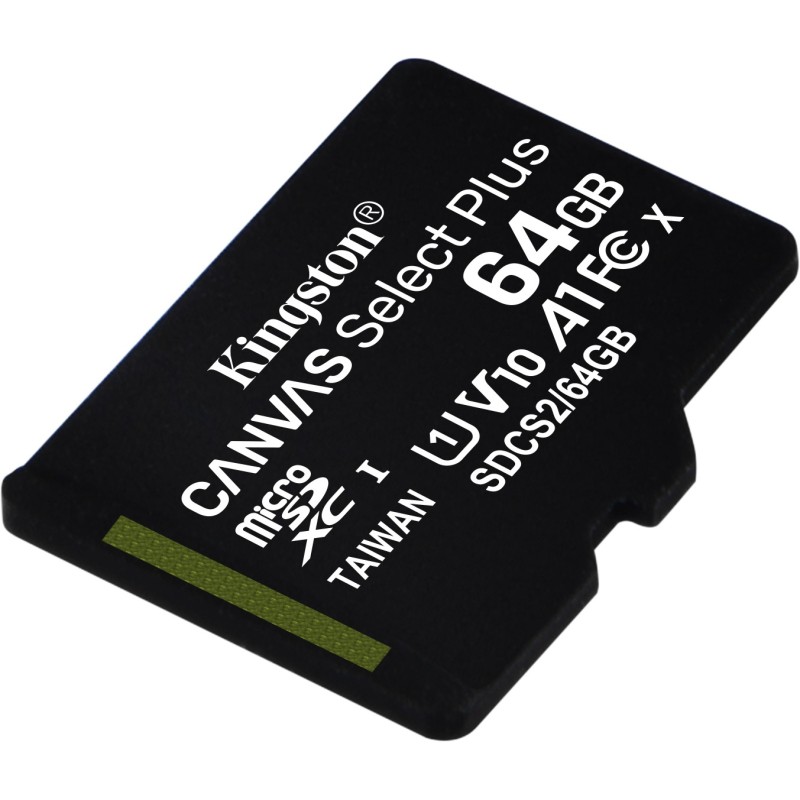 Buy Kingston Canvas Select Plus microSDXC 64GB - Black - 100 MB/s UHS-I Class 10... in Cyprus, Nicosia, Limassol, Larnaka, Pafos