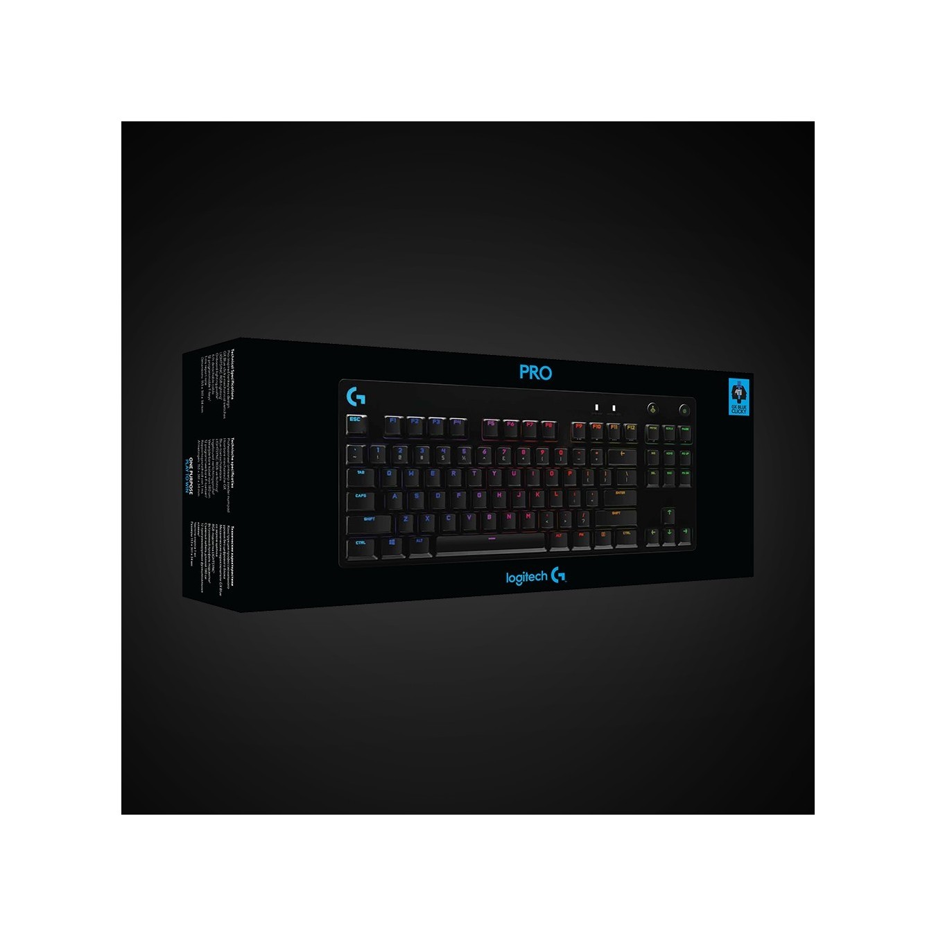 Logitech Gaming Pro USB Qwertz GX Blue mechanical kabelgebunden black - Black, GX Blue mechanical, Wired USB