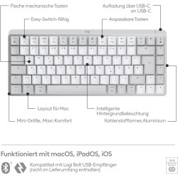 Buy Logitech MX Mechanical Mini for Mac - Wireless Illuminated Keyboard - PALE GREY in Cyprus, Nicosia, Limassol, Larnaka, Pafos