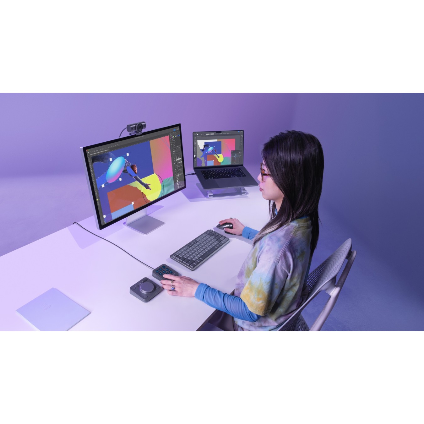 LOGITECH MX Creative Console Graphite - (Color Graphite, Interface Bluetooth/USB, Form Factor Numpad, OS MacOS)