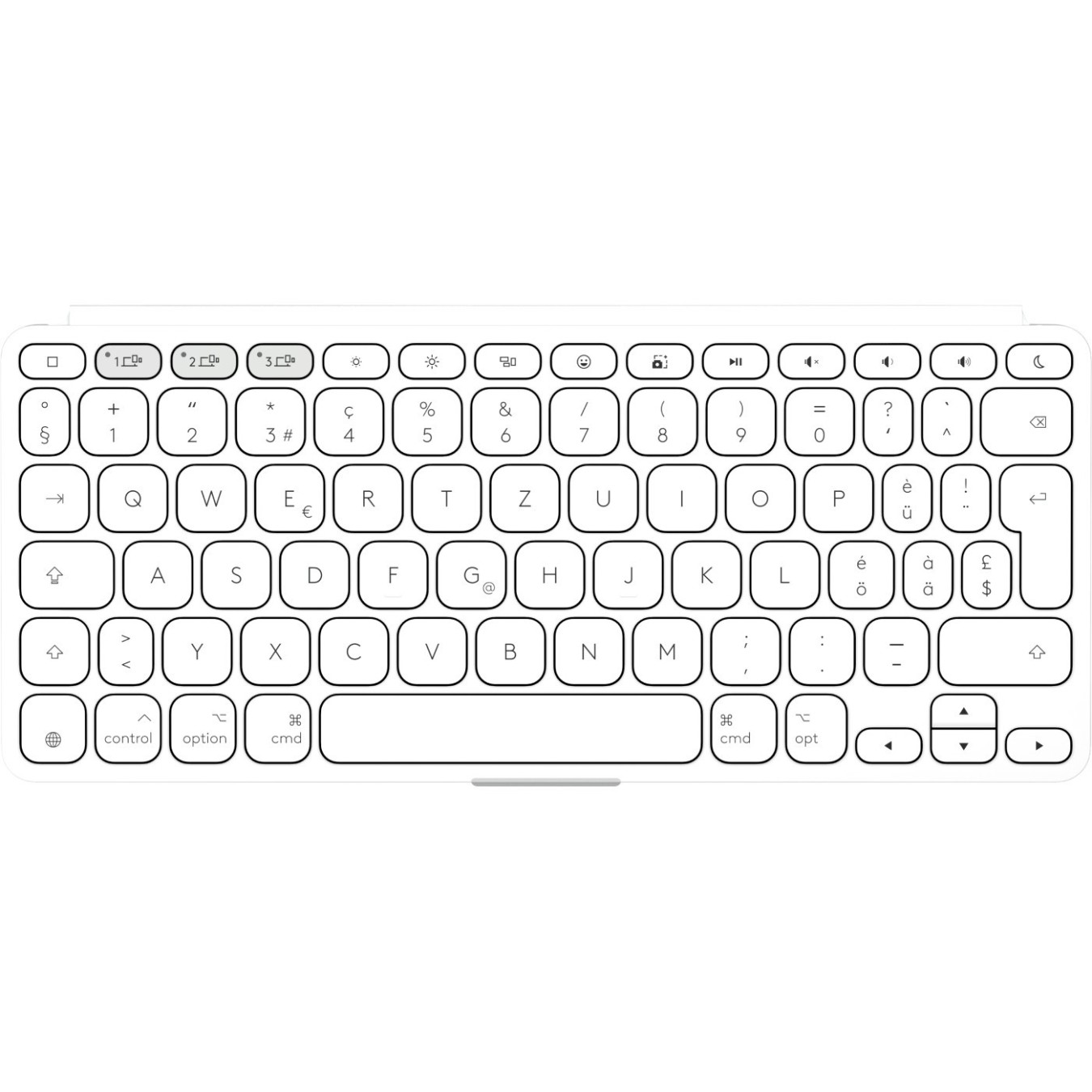 Logitech Keys-To-Go 2 Pale Grey - Wireless Bluetooth Mini Keyboard (German QWERTZ, Scissor Switch)