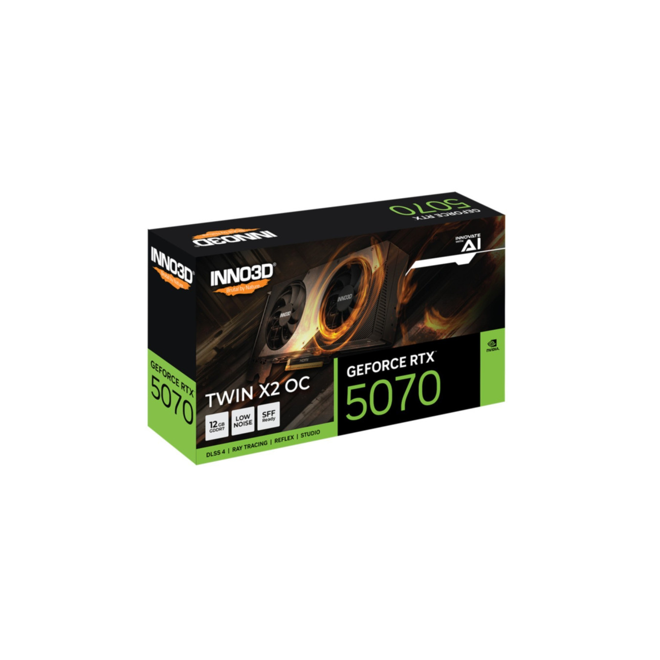 Inno3D GeForce RTX 5070 Twin X2 OC - 12GB, 2542 MHz Boost, Dual-Fan Open-Air — Buy in Cyprus with Fast Delivery