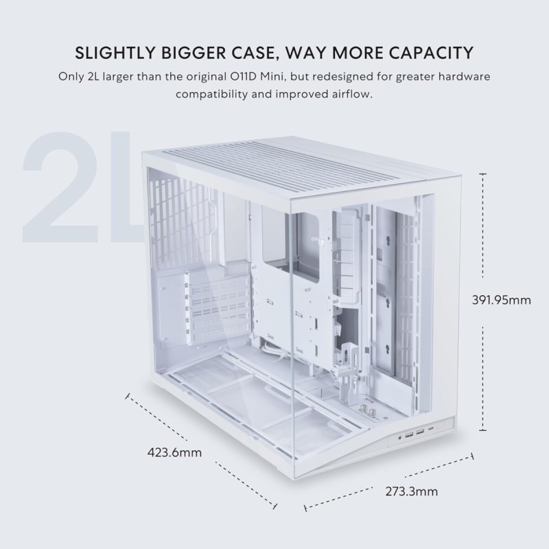 Buy Lian Li O11D Mini V2 WHITE - O11D Mini V2 - ATX PC Gaming Case, Improved Air... in Cyprus, Nicosia, Limassol, Larnaka, Pafos