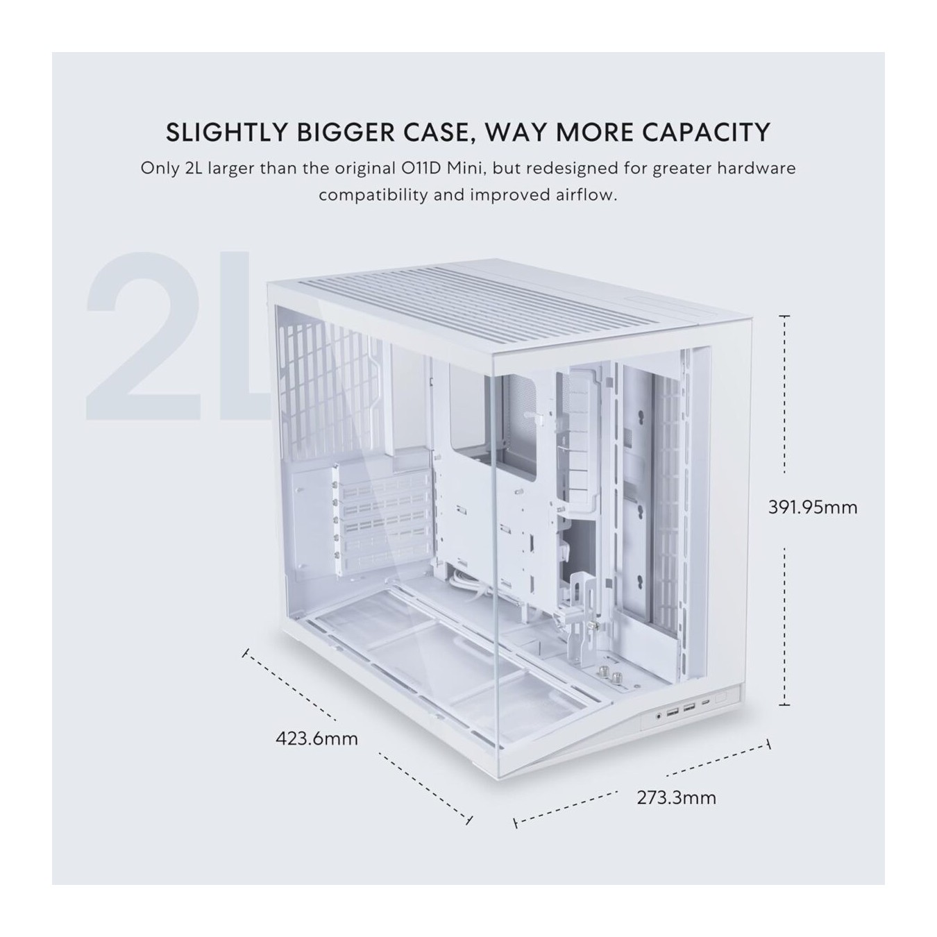 Lian Li O11D Mini V2 WHITE - O11D Mini V2 - ATX PC Gaming Case, Improved Airflow — Buy in Cyprus with Fast Delivery