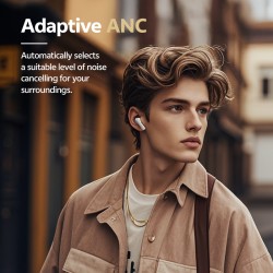 Buy QCY Buds ANC Cream Grey - HT15 - 45dB ANC, TWS Earbuds, 35h Total Battery, 5... in Cyprus, Nicosia, Limassol, Larnaka, Pafos