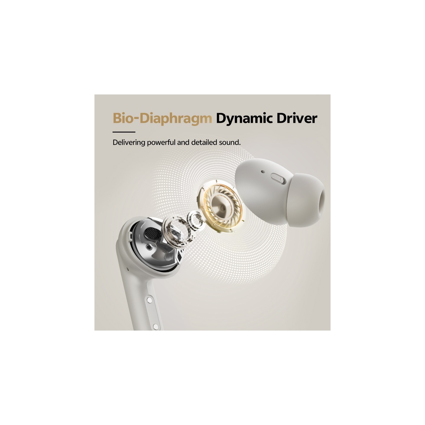 QCY Buds ANC Cream Grey - HT15 - 45dB ANC, TWS Earbuds, 35h Total Battery, 5-mic ENC — Buy in Cyprus with Fast Delivery