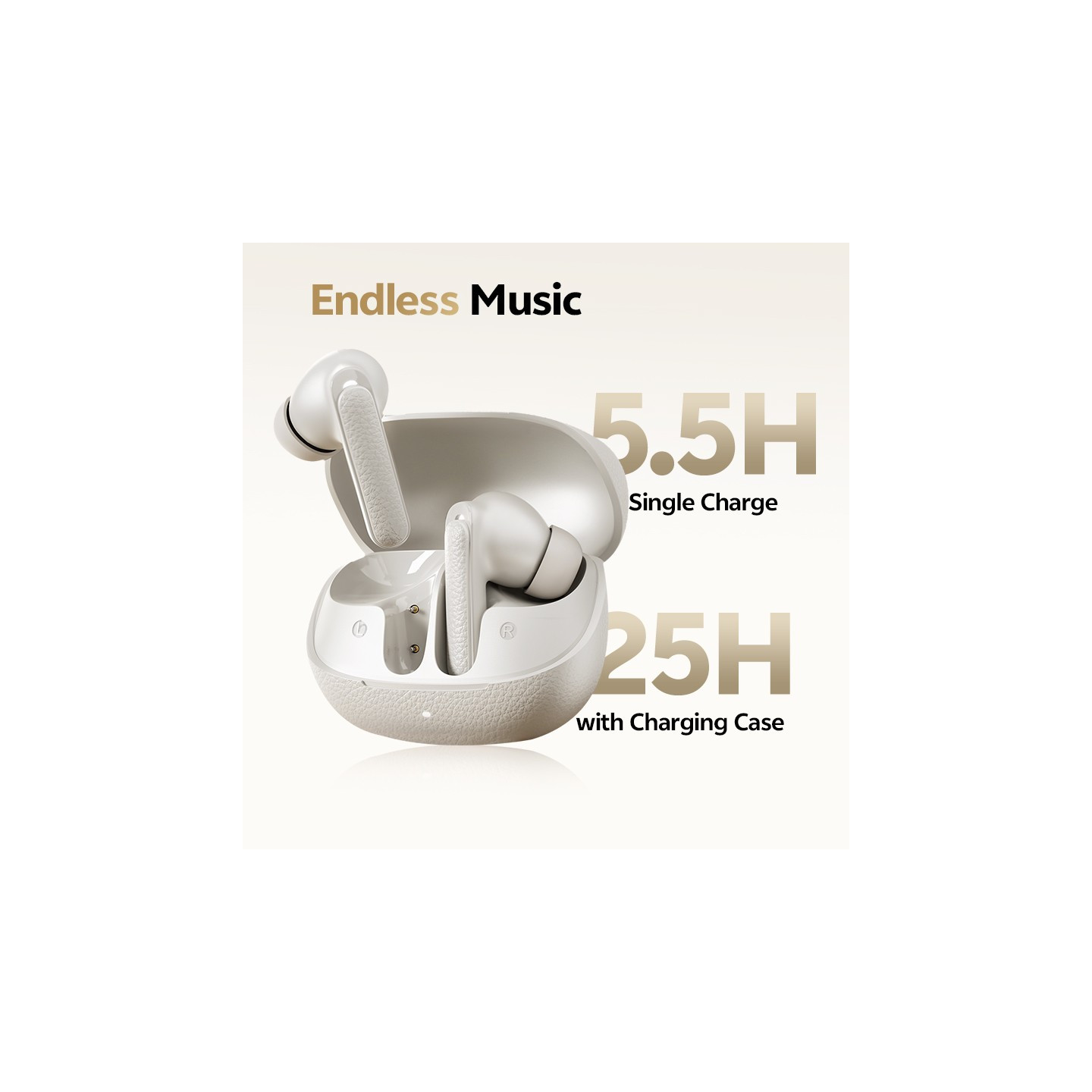 QCY Buds ANC Cream Grey - HT15 - 45dB ANC, TWS Earbuds, 35h Total Battery, 5-mic ENC — Buy in Cyprus with Fast Delivery