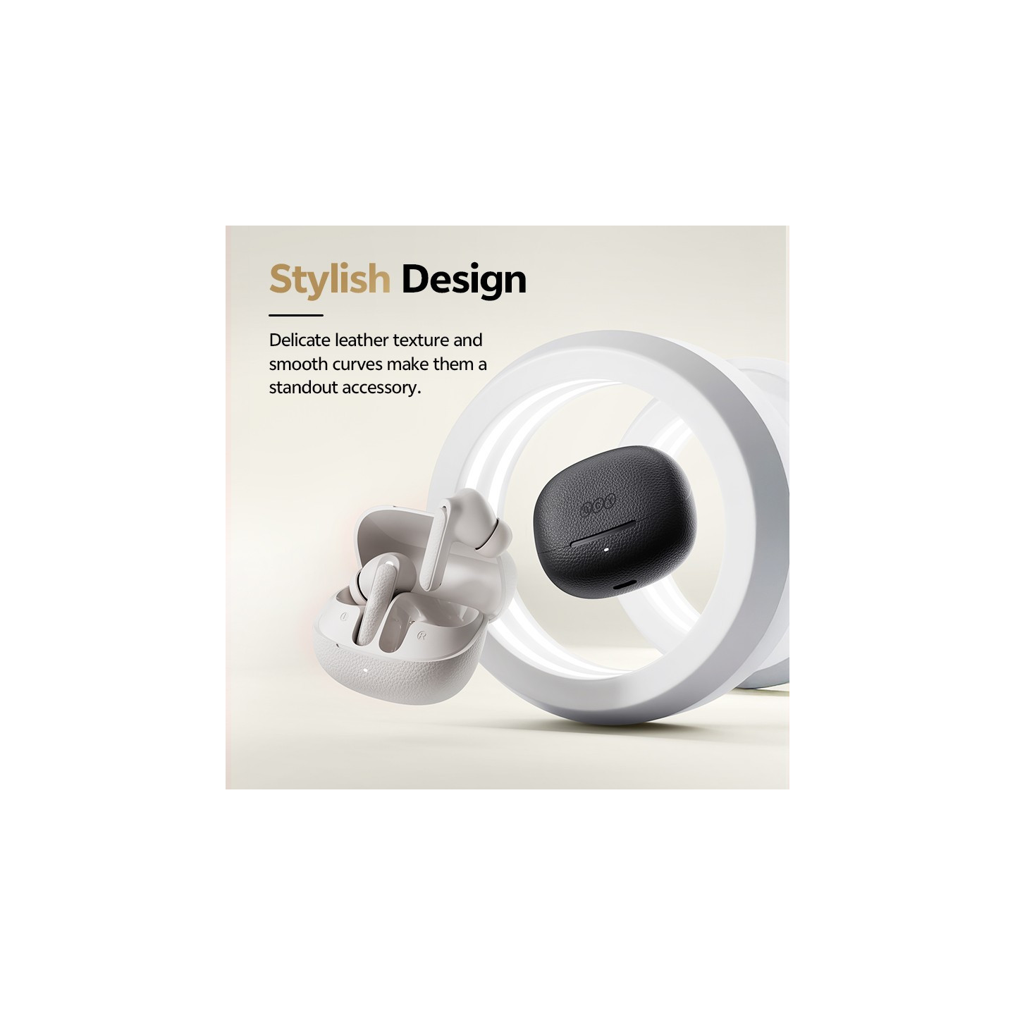 QCY Buds ANC Cream Grey - HT15 - 45dB ANC, TWS Earbuds, 35h Total Battery, 5-mic ENC — Buy in Cyprus with Fast Delivery