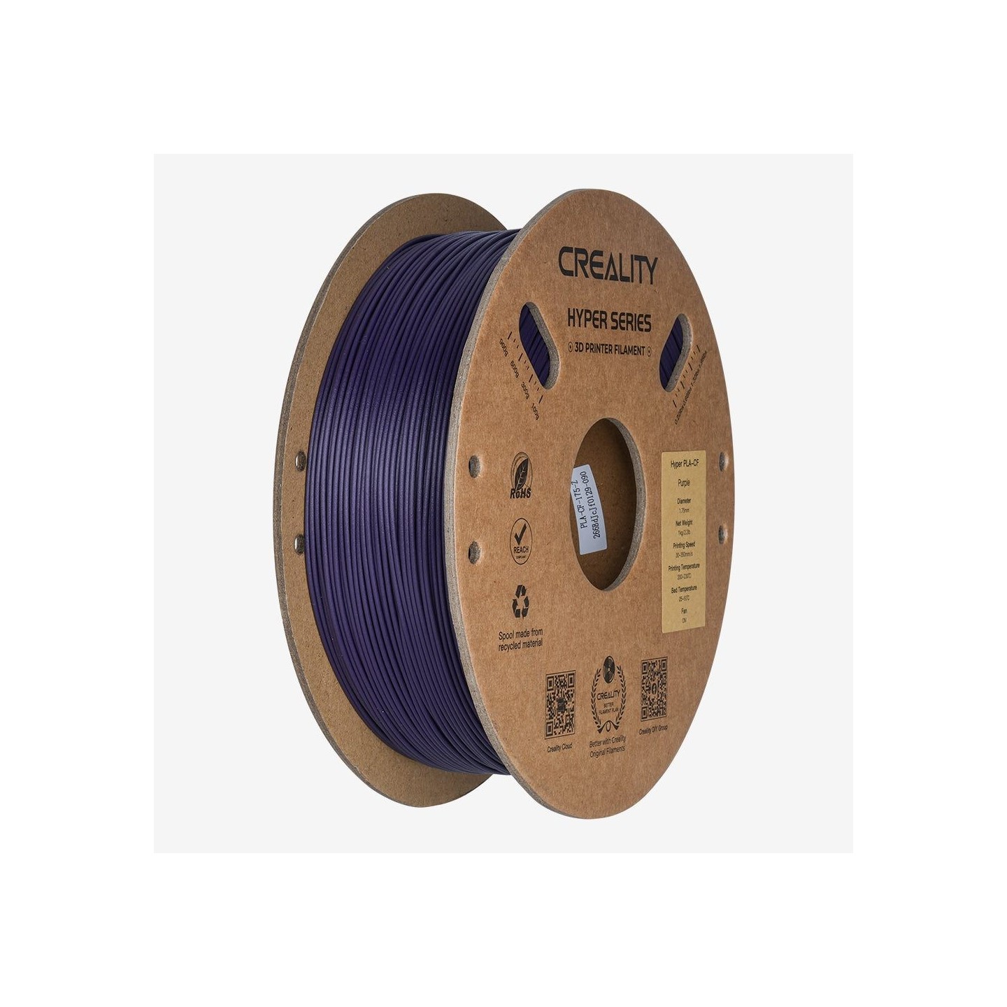 Creality Hyper PLA-CF Purple Carbon Fiber Filament - 1 kg Spool 1.75mm - High Strength & Low Warp