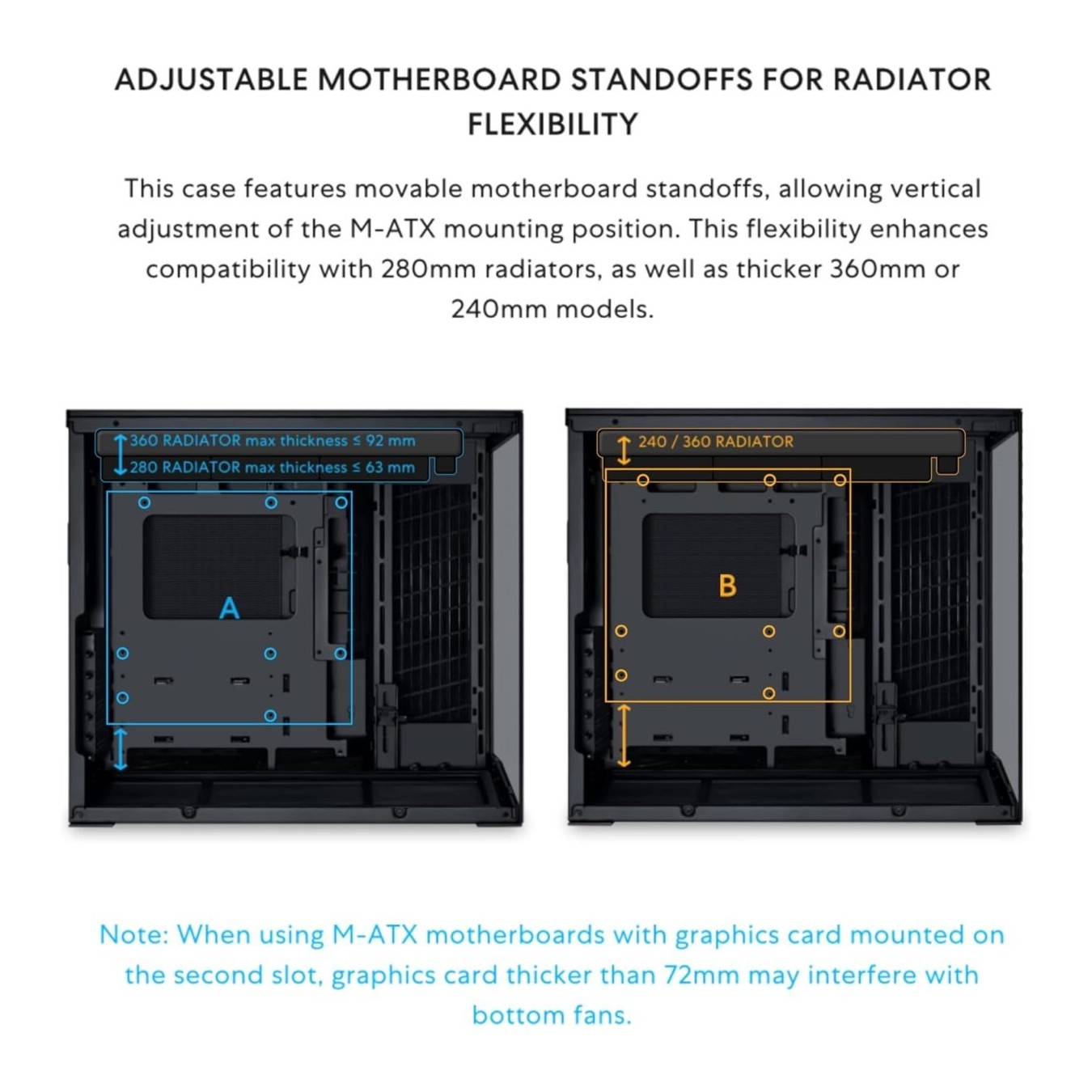 Lian Li O11D Mini V2 BLACK - O11D Mini V2 - ATX PC Gaming Case with Improved Airflow and GPU Support Bracket