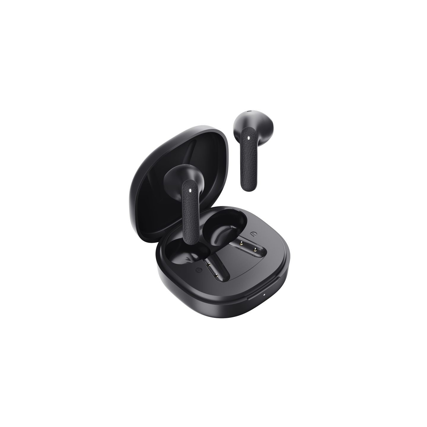 QCY Air TWS Earbuds - Dark Grey - Quad Mic ENC, Multi-point, Leather Grain Case — Buy in Cyprus with Fast Delivery