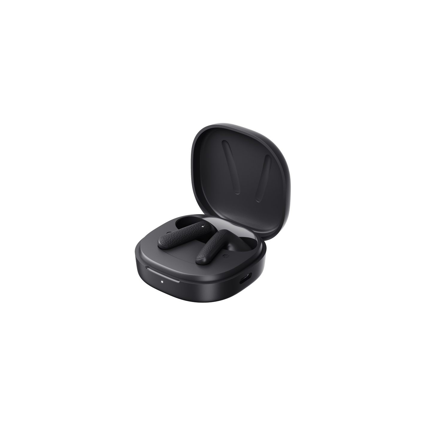 QCY Air TWS Earbuds - Dark Grey - Quad Mic ENC, Multi-point, Leather Grain Case — Buy in Cyprus with Fast Delivery