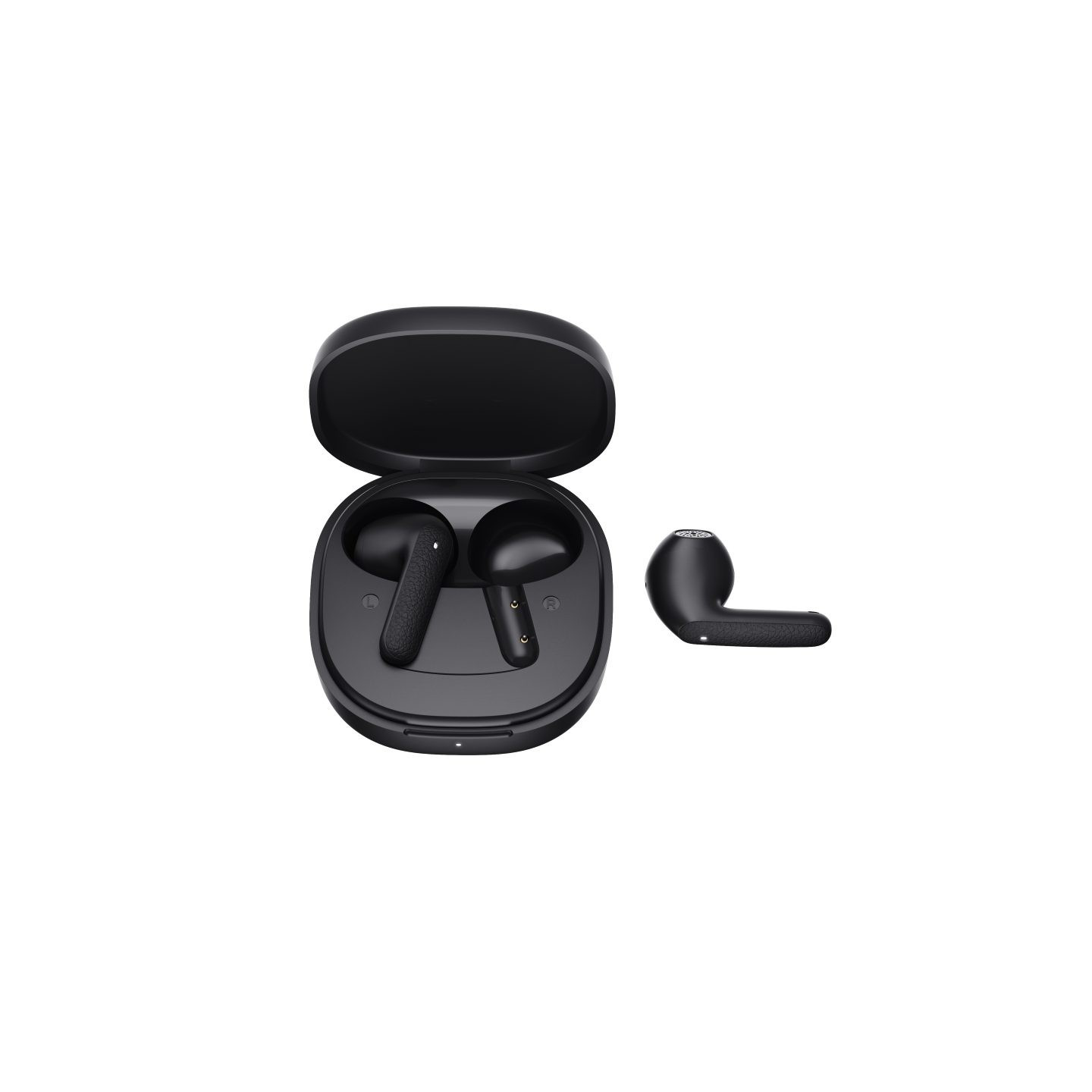 QCY Air TWS Earbuds - Dark Grey - Quad Mic ENC, Multi-point, Leather Grain Case — Buy in Cyprus with Fast Delivery