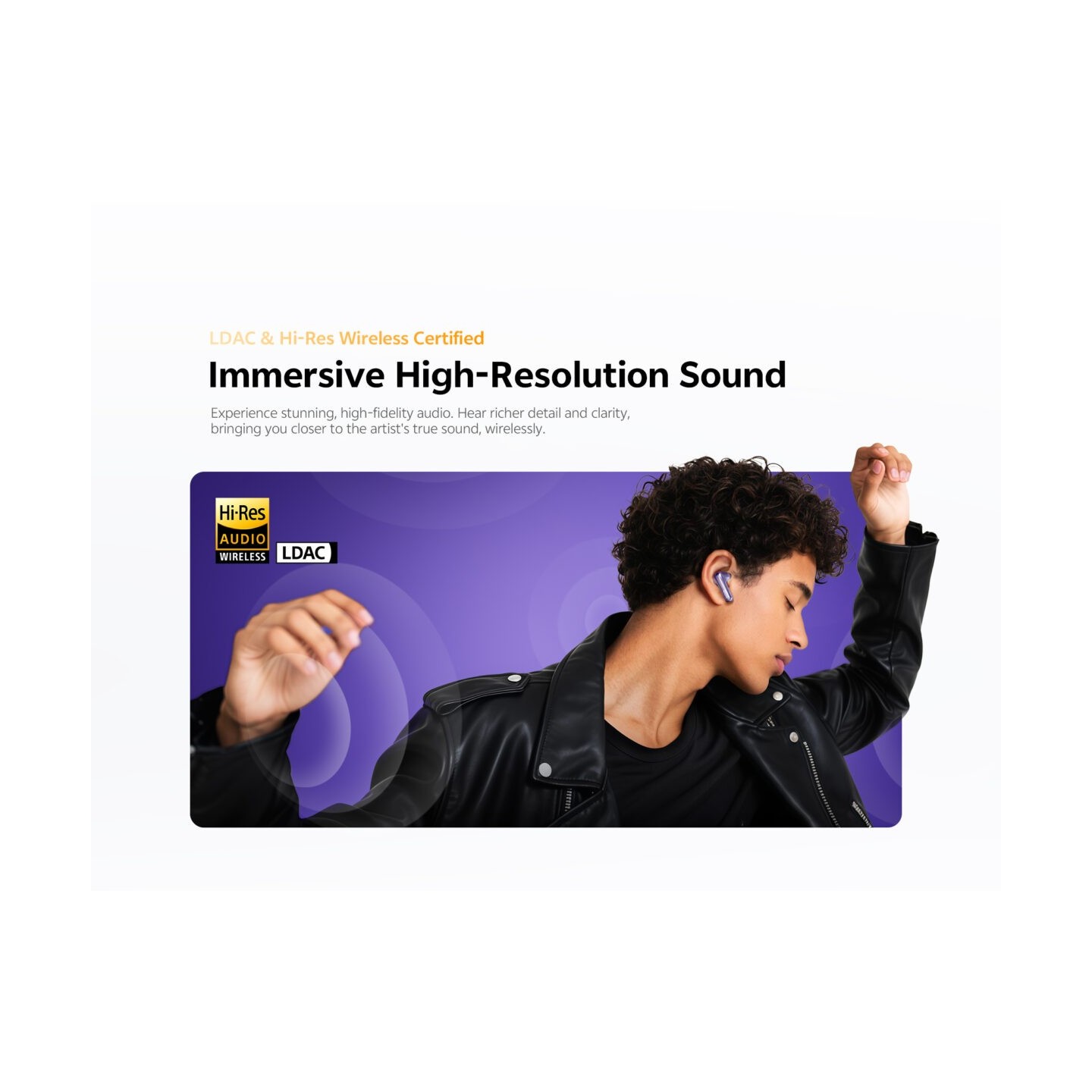 QCY Melobuds N70 ANC Purple, HT18 -55db TWS Flagship Hi-Res Earbuds LDAC BT 6.0 IPX5 Wireless charge - N70 - Purple