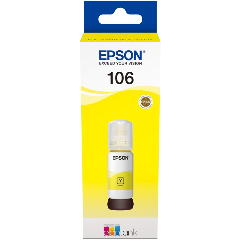 Buy Epson Ink - 1LB 106 EcoTank Yellow ink bottle in Cyprus, Nicosia, Limassol, Larnaka, Pafos