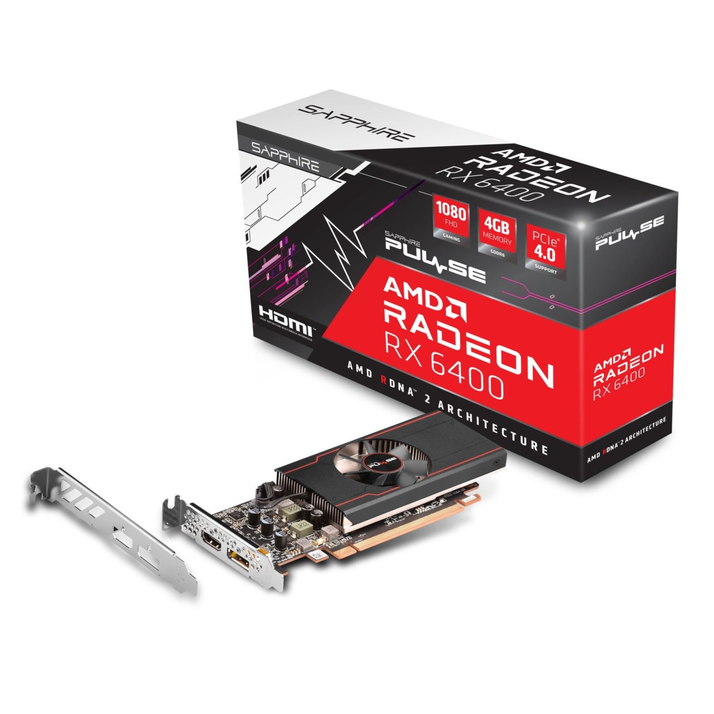 SAPPHIRE Pulse Radeon RX 6400 4GB GDDR6 2321MHz Low-Profile (Boxed) — Buy in Cyprus with Fast Delivery