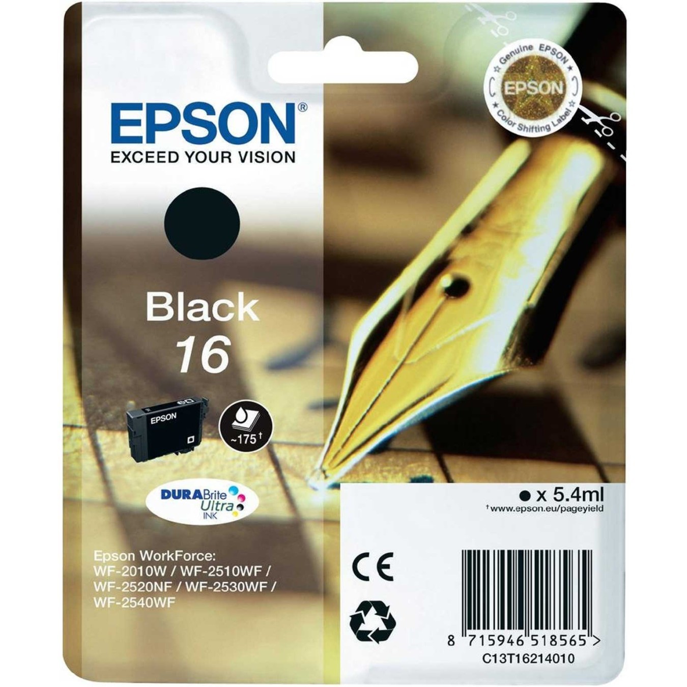 Epson Ink 16 - C13T16214012 - Black up to 175 pages — Buy in Cyprus with Fast Delivery