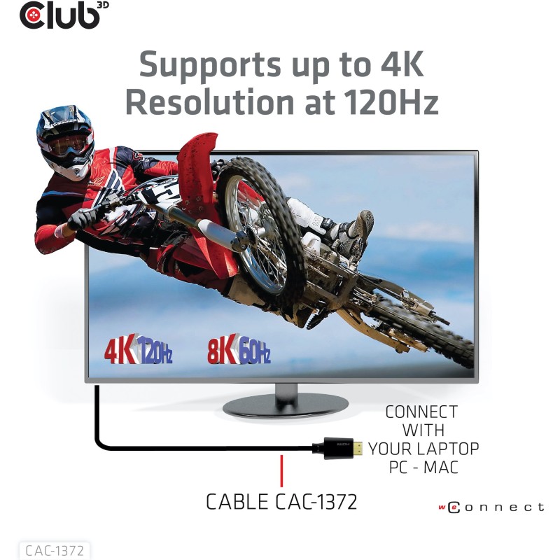Buy Club3D HDMI Cable A to A - 2.1 Ultra High Speed - 10K HDR - 2 m - Retail in Cyprus, Nicosia, Limassol, Larnaka, Pafos