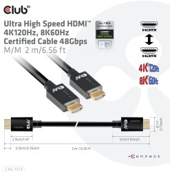 Buy Club3D HDMI Cable A to A - 2.1 Ultra High Speed - 10K HDR - 2 m - Retail in Cyprus, Nicosia, Limassol, Larnaka, Pafos
