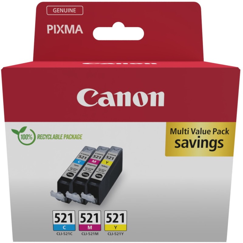 Buy Canon Ink CLI-521 - 2934B015 - 3-pack (CMY) in Cyprus, Nicosia, Limassol, Larnaka, Pafos