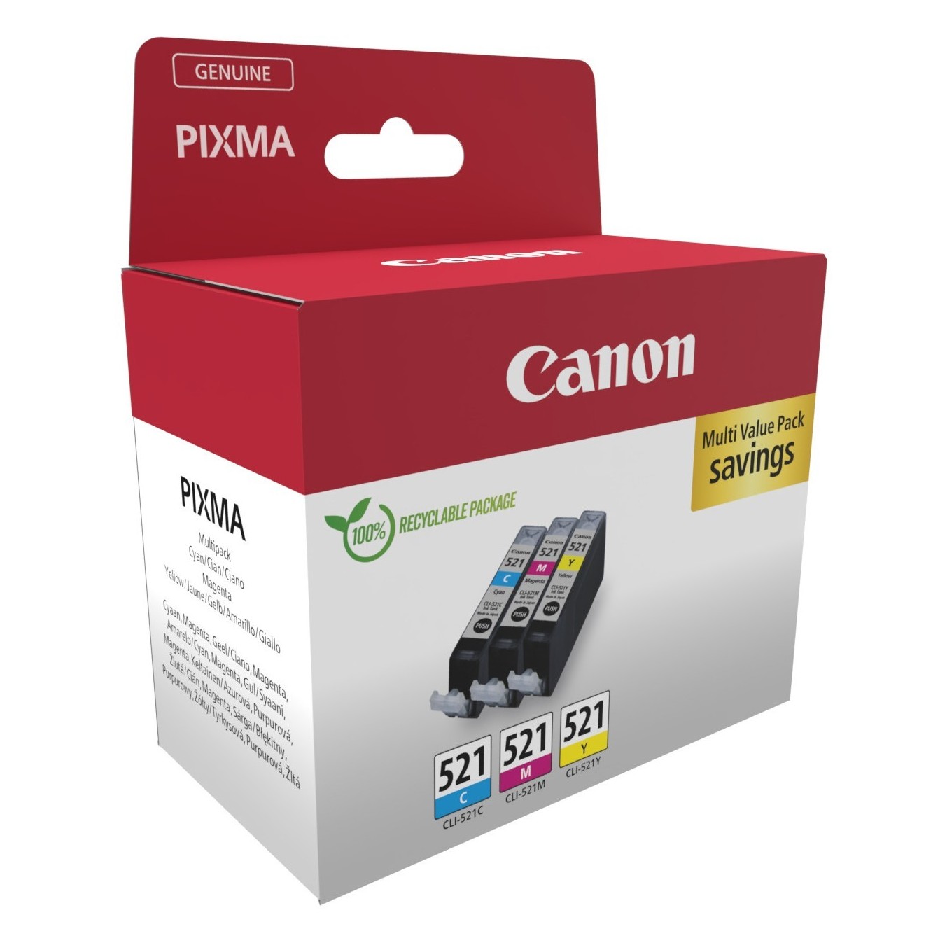 Canon Ink CLI-521 - 2934B015 - 3-pack (CMY) — Buy in Cyprus with Fast Delivery