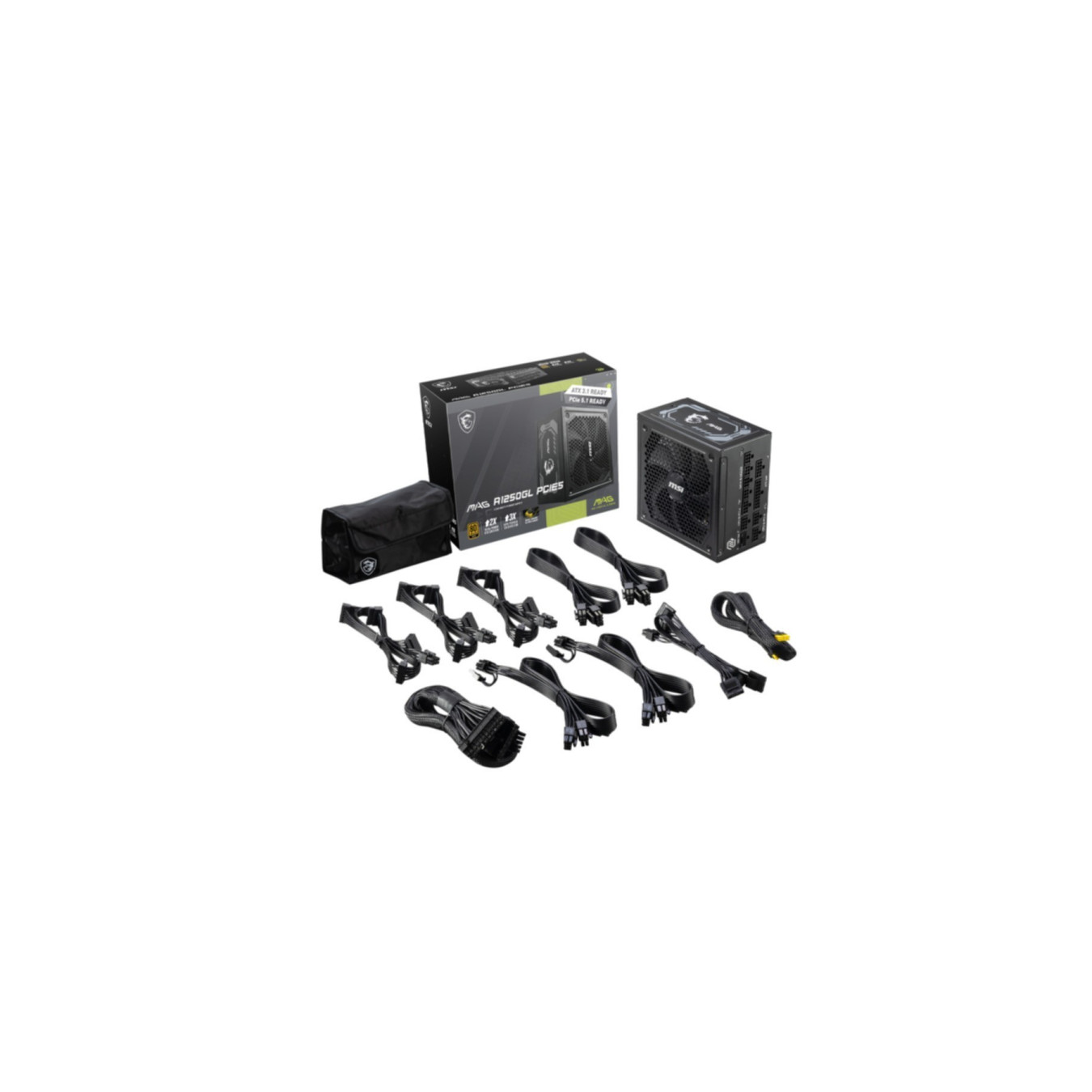 MSI MAG A1250GL PCIE5 Power Supply - 1250W, 80 PLUS Gold, Fully-Modular, ATX 3.1, Black — Buy in Cyprus with Fast Delivery